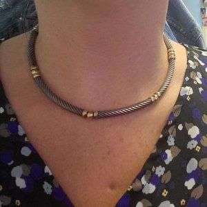 DAVID YURMAN SINGLE CABLE CHOKER NECKLACE